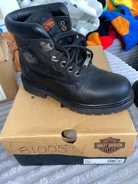Harley Davidson Badlands 6” BOOT WOMENS 6.5 Leather  Steel toe like new #81005
